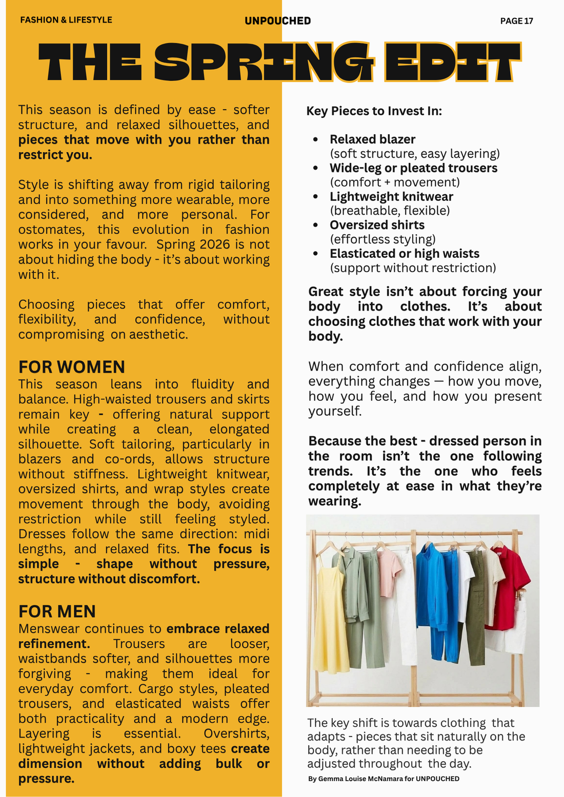 FASHION TIPS - ISSUE 01 - THE SPRING EDIT -  2026 OSTOMY TIPS